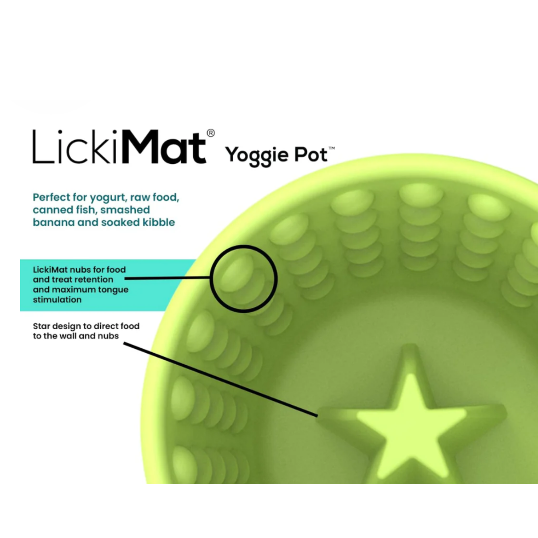 LickiMat Yoggie Pot - Slow Feeder Dog Bowl for Distraction, Fun & Enrichment